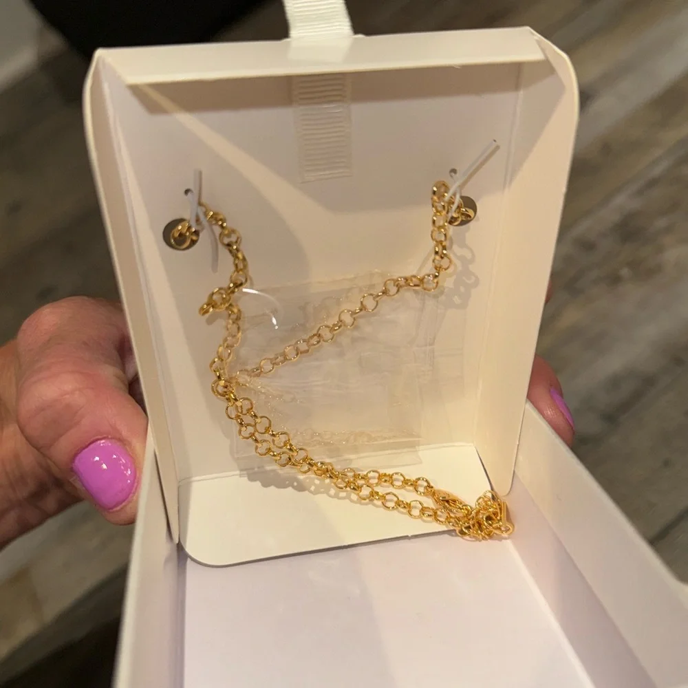 Sterling Forever Gold Initial Necklace “A” NIB